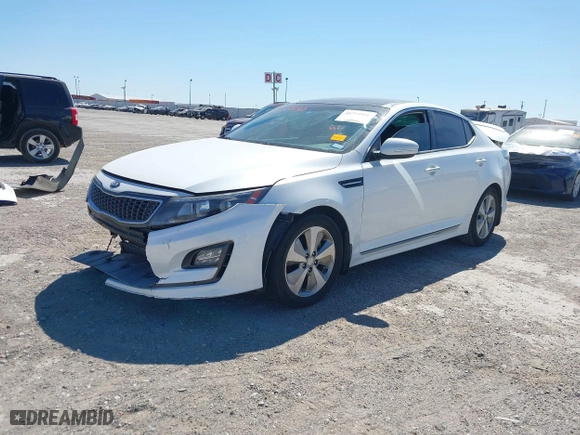 2014 Kia Optima Hybrid EX with VIN KNAGN4AD9E5068071, listed as a IAAI auction lot 41777990 with 144,795 mi miles. Bid and sale history available at carsss.com. Image 2.