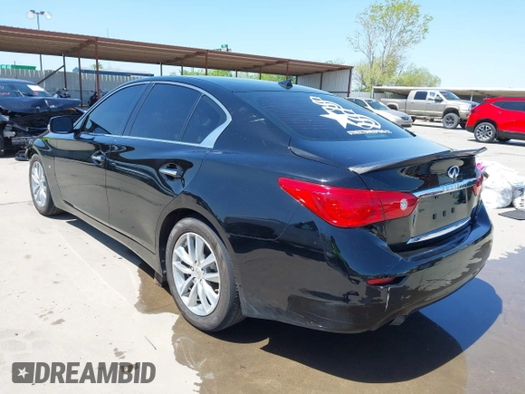 2015 Infiniti Q50 Premium with VIN JN1BV7AP9FM355526, listed as a IAAI auction lot 42010401 with 67,131 mi miles. Bid and sale history available at carsss.com. Image 3.