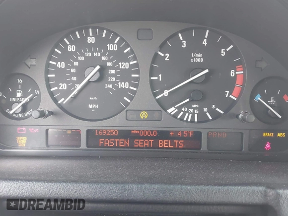 2003 BMW X5 4.4i with VIN 5UXFB33543LH43200, listed as a IAAI auction lot 41652303 with 169,250 mi miles. Bid and sale history available at carsss.com. Image 7.