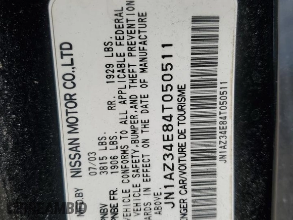 2004 Nissan 350Z Touring with VIN JN1AZ34E84T050511, listed as a Copart auction lot 72931904 with 172,253 mi miles and Salvage Title. Bid and sale history available at carsss.com. Image 12.