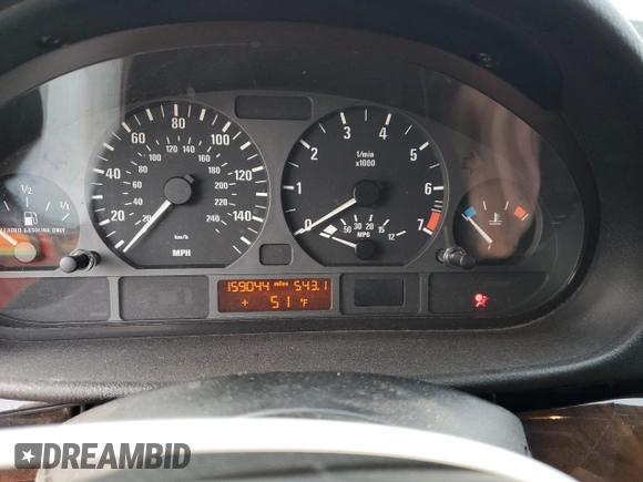 2003 BMW 3 Series 325xi with VIN WBAEU334X3PM56980, listed as a Copart auction lot 51082745 with 159,044 mi miles and Salvage Title. Bid and sale history available at carsss.com. Image 9.