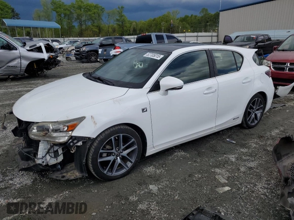 2014 Lexus CT 200h with VIN JTHKD5BH2E2207240, listed as a Copart auction lot 52705015 with 105,758 mi miles and Salvage Title. Bid and sale history available at DreamBid. Image 1.