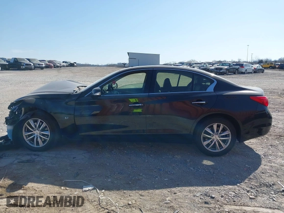 2015 Infiniti Q50 Premium with VIN JN1BV7AR0FM397827, listed as a IAAI auction lot 41774729 with 85,616 mi miles. Bid and sale history available at carsss.com. Image 14.