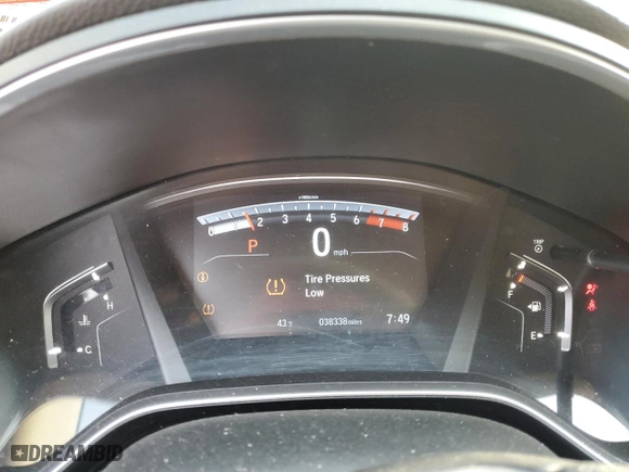 2019 Honda CR-V EX with VIN 2HKRW2H57KH635630, listed as a Copart auction lot 50453585 with 38,338 mi miles and Salvage Title. Bid and sale history available at carsss.com. Image 9.