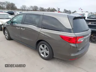 2018 Honda Odyssey EX-L with VIN 5FNRL6H75JB044789, listed as a IAAI auction lot 41625002 with 58,033 mi miles and . Bid and sale history available at DreamBid. Image 3.