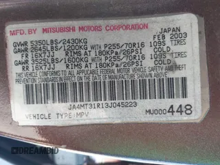 2003 Mitsubishi Montero XLS z VIN JA4MT31R13J045223, wystawiony jako IAAI lot #42208271 z przebiegiem 188 068 mil mil oraz . Historia ofert i sprzedaży dostępna na DreamBid. Obrazek 9.