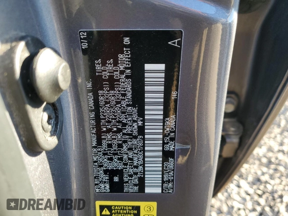 2013 Lexus RX 350 z VIN 2T2BK1BA8DC178079, wystawiony jako Copart lot #84183474 z przebiegiem 184 222 mil mil oraz Szkoda całkowita • Salvage title. Historia ofert i sprzedaży dostępna na DreamBid. Obrazek 13.