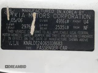 2006 Kia Amanti z VIN KNALD124065108683, wystawiony jako Copart lot #43655865 z przebiegiem 184 832 mil mil oraz Szkoda całkowita • Salvage title. Historia ofert i sprzedaży dostępna na DreamBid. Obrazek 12.