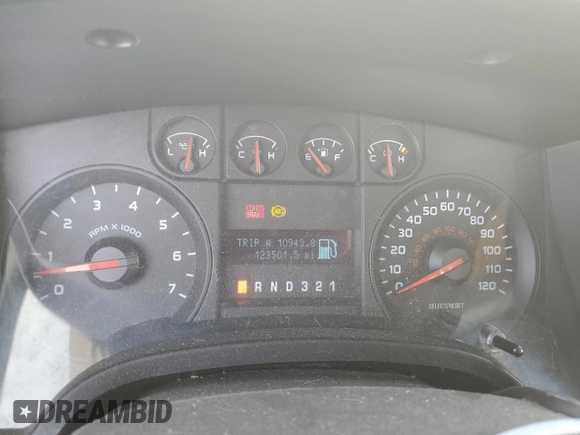 2009 Ford F-150 STX with VIN 1FTRX14809FA24799, listed as a Copart auction lot 51811255 with 123,501 mi miles and Clean title. Bid and sale history available at DreamBid. Image 9.