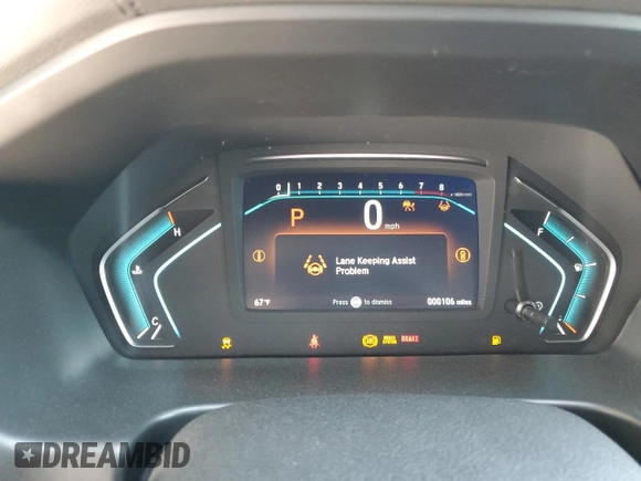 2024 Honda Odyssey EX-L with VIN 5FNRL6H64RB036234, listed as a Copart auction lot 68109994 with 106 mi miles and Salvage Title. Bid and sale history available at DreamBid. Image 9.