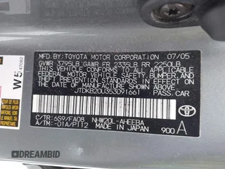 2005 Toyota Prius with VIN JTDKB20U353091661, listed as a IAAI auction lot 41566479 with 148,854 mi miles. Bid and sale history available at carsss.com. Image 9.