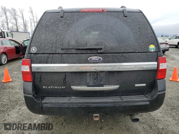 2016 Ford Expedition Max Platinum with VIN 1FMJK1MT2GEF36451, listed as a Copart auction lot 50147645 with 112,553 mi miles and Salvage title. Bid and sale history available at DreamBid. Image 6.