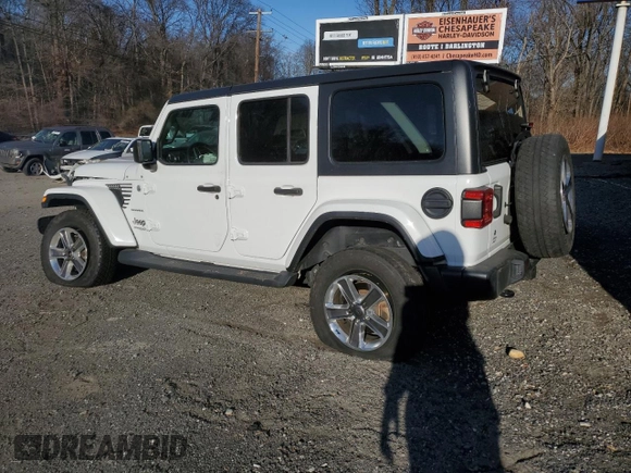 2020 Jeep Wrangler Unlimited Sahara with VIN 1C4HJXEG5LW150427, listed as a Copart auction lot 82891084 with 85,018 mi miles and Salvage Title. Bid and sale history available at carsss.com. Image 2.