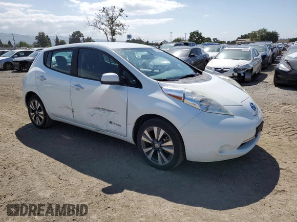 2015 Nissan LEAF SV with VIN 1N4AZ0CP4FC317702, listed as a Copart auction lot 54688805 with 80,491 mi miles and Salvage Title. Bid and sale history available at carsss.com. Image 4.