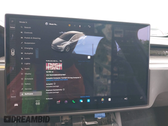 2022 Tesla Model X Plaid with VIN 7SAXCBE6XNF337687, listed as a IAAI auction lot 42035097 with 18,756 mi miles and . Bid and sale history available at DreamBid. Image 19.