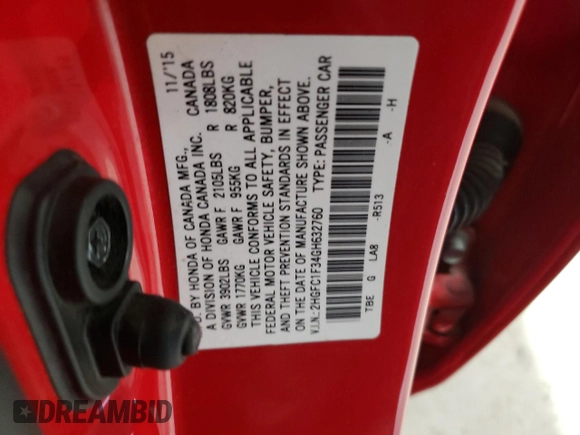 2016 Honda Civic Sedan EX-T with VIN 2HGFC1F34GH632760, listed as a Copart auction lot 46917975 with 118,477 mi miles and Salvage Title. Bid and sale history available at carsss.com. Image 12.