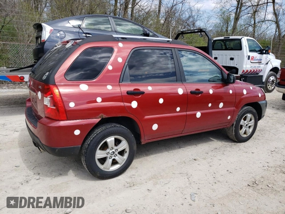 2009 Kia Sportage LX with VIN KNDJF724597626966, listed as a Copart auction lot 54335655 with 191,875 mi miles and Clean Title. Bid and sale history available at carsss.com. Image 3.