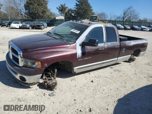 2004 Dodge Ram 2500 SLT with VIN 3D7KA28C74G188619, listed as a Copart auction lot 46601685 with 244,215 mi miles and Salvage Title. Bid and sale history available at carsss.com. Image 1.