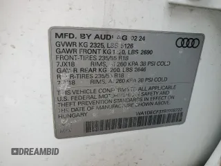2024 Audi Q3 S line Premium with VIN WA1DECF37R1108722, listed as a Copart auction lot 44308865 with 23,950 mi miles and Non Repairable. Bid and sale history available at carsss.com. Image 12.