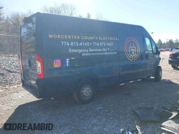 2019 Ram ProMaster Cargo with VIN 3C6URVJG2KE548728, listed as a IAAI auction lot 41989245 with 66,446 mi miles. Bid and sale history available at carsss.com. Image 4.