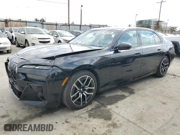 2024 BMW 7 Series 740i with VIN WBA23EH03RCP67206, listed as a Copart auction lot 54631285 with 22,901 mi miles and Salvage title. Bid and sale history available at DreamBid. Image 1.