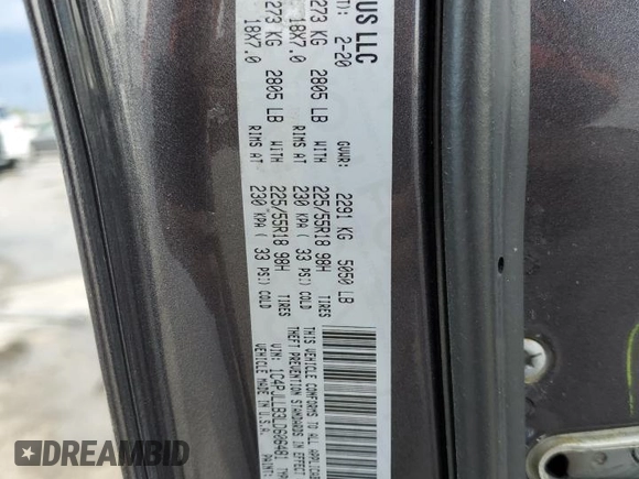 2020 Jeep Cherokee Altitude with VIN 1C4PJLLB3LD606481, listed as a Copart auction lot 52720835 with 74,698 mi miles and Salvage title. Bid and sale history available at DreamBid. Image 15.