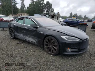 2019 Tesla Model S 75D with VIN 5YJSA1E28KF349241, listed as a Copart auction lot 55279595 with 77,005 mi miles and Salvage title. Bid and sale history available at DreamBid. Image 4.