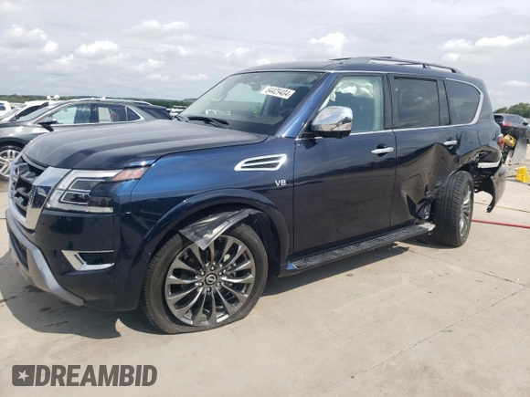 2021 Nissan Armada Platinum with VIN JN8AY2DA2M9372926, listed as a Copart auction lot 64429404 with 65,296 mi miles and Clean Title. Bid and sale history available at carsss.com. Image 1.
