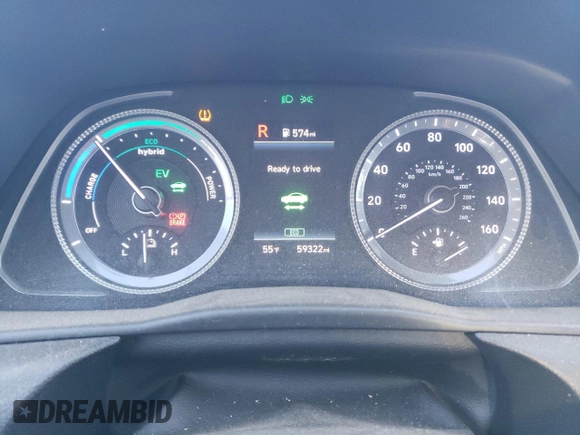 2020 Hyundai Sonata Hybrid Ultimate with VIN KMHL34JJ3LA012107, listed as a Copart auction lot 54268124 with 59,322 mi miles and Non Repairable. Bid and sale history available at carsss.com. Image 9.