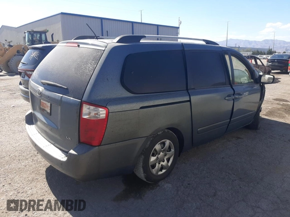 2009 Kia Sedona LX with VIN KNDMB233296317947, listed as a Copart auction lot 57346984 with Not Provided miles and Salvage Title. Bid and sale history available at carsss.com. Image 3.