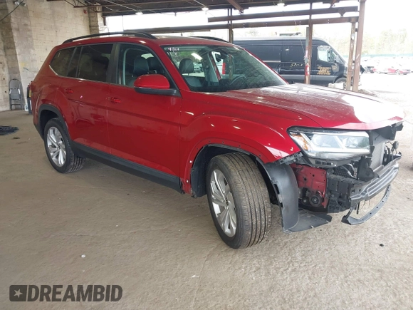 2021 Volkswagen Atlas SE with VIN 1V2KR2CA3MC559155, listed as a IAAI auction lot 42161105 with 35,039 mi miles and . Bid and sale history available at DreamBid. Image 1.