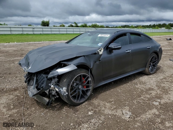 2022 Mercedes-Benz AMG GT with VIN W1K7X6BB7NA053040, listed as a Copart auction lot 70318324 with 24,813 mi miles and Salvage Title. Bid and sale history available at carsss.com. Image 1.