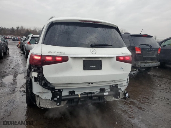 2024 Mercedes-Benz GLS with VIN 4JGFF5KE0RB207936, listed as a Copart auction lot 45706885 with 10,543 mi miles and Salvage Title. Bid and sale history available at carsss.com. Image 6.