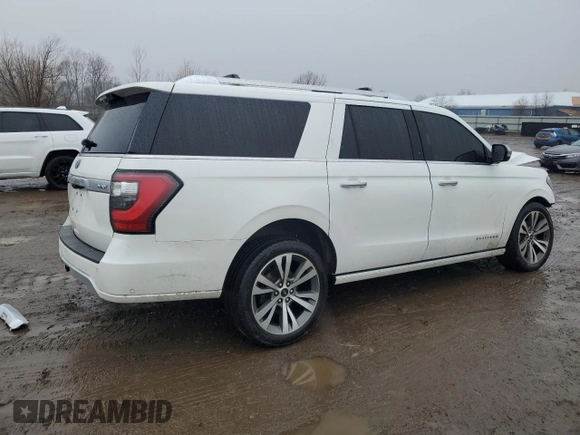 2020 Ford Expedition Max Platinum z VIN 1FMJK1MT5LEA75174, wystawiony jako Copart lot #85696414 z przebiegiem 111 278 mil mil oraz Szkoda całkowita • Salvage title. Historia ofert i sprzedaży dostępna na DreamBid. Obrazek 3.
