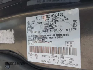 2007 Ford Explorer Sport Trac XLT with VIN 1FMEU31K87UA39106, listed as a IAAI auction lot 42692568 with 131,245 mi miles and . Bid and sale history available at DreamBid. Image 9.