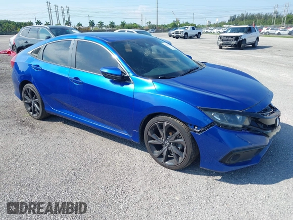 2019 Honda Civic Sport with VIN 19XFC2F83KE014463, listed as a IAAI auction lot 41439533 with 84,379 mi miles and . Bid and sale history available at DreamBid. Image 1.