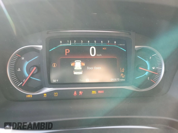 2019 Honda Passport EX-L with VIN 5FNYF8H53KB027391, listed as a Copart auction lot 87193204 with 92,870 mi miles and Salvage title. Bid and sale history available at DreamBid. Image 9.