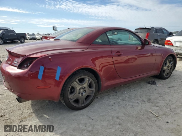 2008 Lexus SC 430 with VIN JTHFN45Y689017747, listed as a Copart auction lot 41584735 with 155,922 mi miles and Salvage title. Bid and sale history available at DreamBid. Image 3.