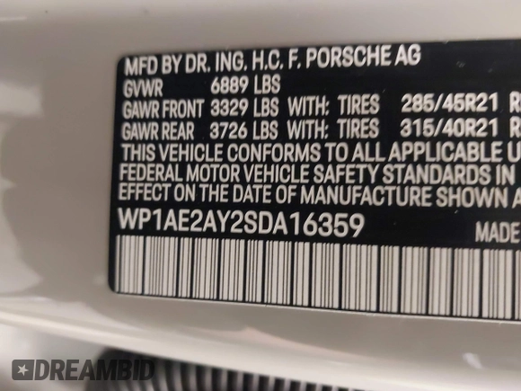 2025 Porsche Cayenne E-Hybrid Hybrid z VIN WP1AE2AY2SDA16359, wystawiony jako IAAI lot #41886547 z przebiegiem 2 828 mil mil oraz . Historia ofert i sprzedaży dostępna na DreamBid. Obrazek 19.