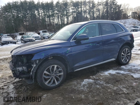 2022 Audi Q5 S line Premium Plus with VIN WA1EAAFY0N2029929, listed as a Copart auction lot 43619955 with 0 mi miles and Salvage Title. Bid and sale history available at carsss.com. Image 1.