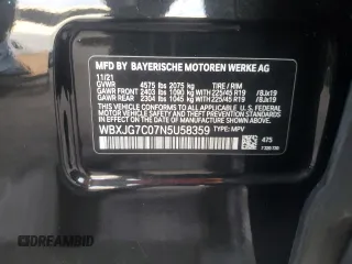 2022 BMW X1 sDrive28i with VIN WBXJG7C07N5U58359, listed as a Copart auction lot 86908624 with 34,557 mi miles and Salvage Title. Bid and sale history available at carsss.com. Image 13.