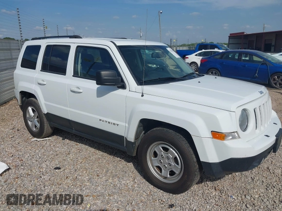 2017 Jeep Patriot Sport with VIN 1C4NJPBA8HD149312, listed as a IAAI auction lot 42176455 with 123,919 mi miles. Bid and sale history available at carsss.com. Image 1.