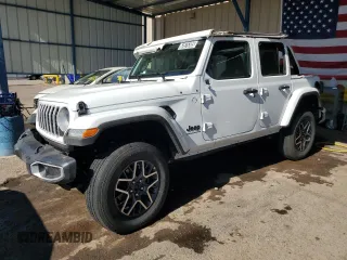 2025 Jeep Wrangler Sahara with VIN 1C4PJXEN7SW500651, listed as a Copart auction lot 62675305 with 17,931 mi miles and Clean title. Bid and sale history available at DreamBid. Image 1.