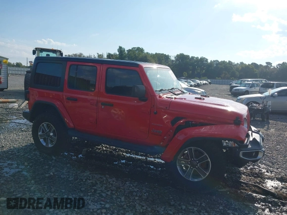2020 Jeep Wrangler Unlimited Sahara High Altitude with VIN 1C4HJXEG2LW182641, listed as a IAAI auction lot 40130890 with 79,984 mi miles and . Bid and sale history available at DreamBid. Image 13.