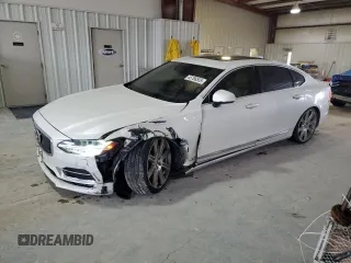 2018 Volvo S90 Inscription with VIN LVY992ML1JP020191, listed as a Copart auction lot 45768555 with 107,712 mi miles and Salvage Title. Bid and sale history available at carsss.com. Image 1.