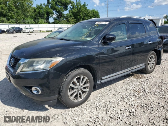 2014 Nissan Pathfinder S with VIN 5N1AR2MM1EC681211, listed as a Copart auction lot 61822735 with 127,275 mi miles and Salvage title. Bid and sale history available at DreamBid. Image 1.