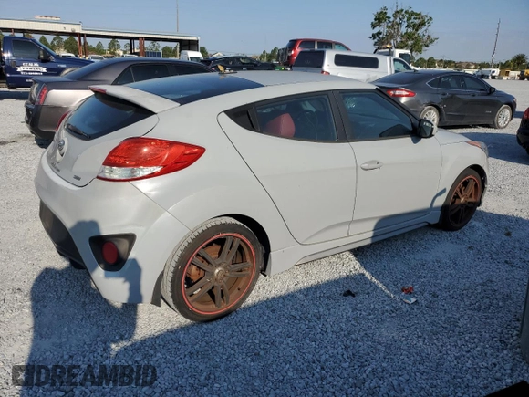 2015 Hyundai Veloster Turbo with VIN KMHTC6AE1FU222528, listed as a Copart auction lot 53470355 with 94,019 mi miles and Salvage title. Bid and sale history available at DreamBid. Image 3.