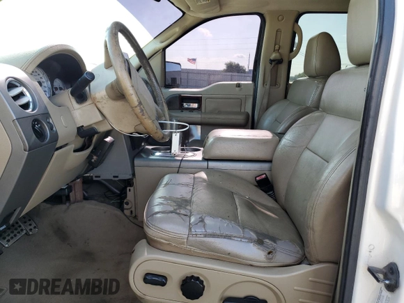 2007 Ford F-150 XLT with VIN 1FTPW14V77FA32993, listed as a Copart auction lot 55674595 with 288,892 mi miles and Salvage title. Bid and sale history available at DreamBid. Image 7.