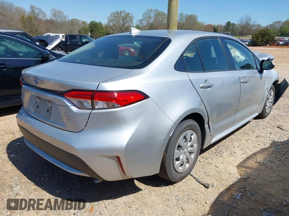 2020 Toyota Corolla L with VIN JTDDPRAE1LJ008277, listed as a IAAI auction lot 41874417 with 24,419 mi miles. Bid and sale history available at carsss.com. Image 4.