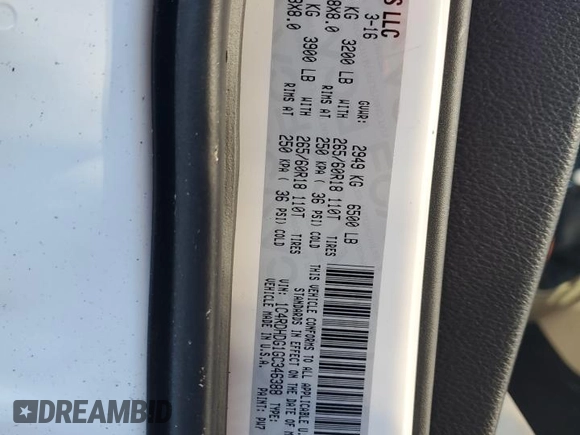 2016 Dodge Durango Limited with VIN 1C4RDHDG1GC346388, listed as a Copart auction lot 46484945 with 168,656 mi miles and Clean Title. Bid and sale history available at carsss.com. Image 13.